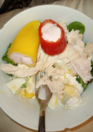 A picture of Pickled stuffed sweet peppers.