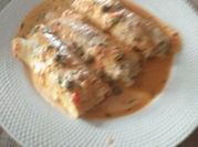 Una foto de canelones de mariscos