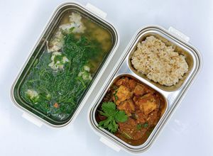 Hình của món Canh cá thát lát + đậu hũ om nấm: Giảm cân - lunchbox - eat clean (441cal).