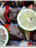 Beef Skewers with Mustard & Lime
