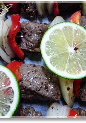 A picture of Beef Skewers with Mustard & Lime.