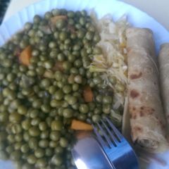 A picture of Peas stew served with chapati.
