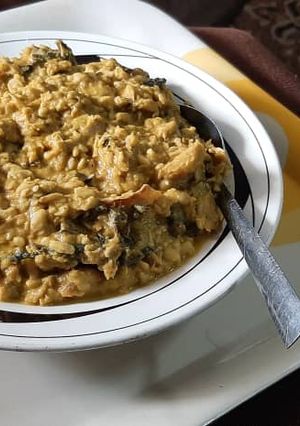 A picture of Ukwa aka breadfruit porridge.