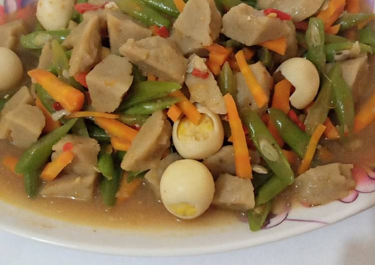 Tumis buncis,wortel dan bakso