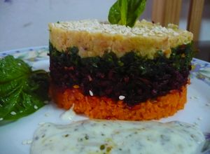 Una foto de Timbal crudivegano de vegetales