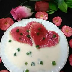 A picture of Red heart in rabri.