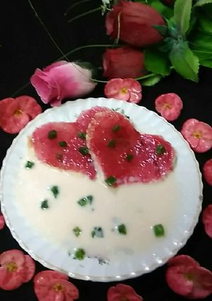 A picture of Red heart in rabri.