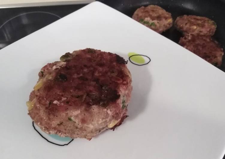 Hamburguesa de cerdo y espinacas