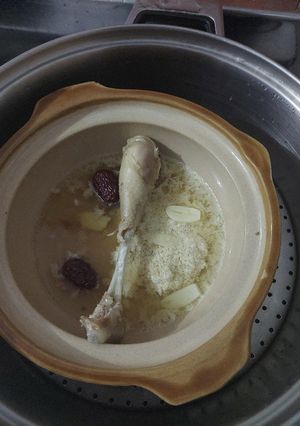Foto resep MPASI 10m+ sup herbal babi tim ayam