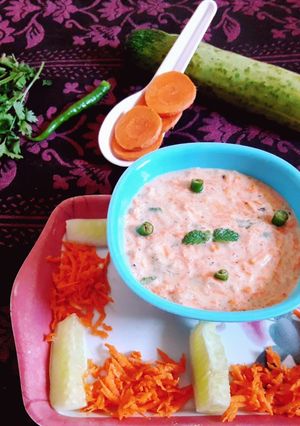 खीरा गाजर रायता (Kheera Gajar Raita recipe in hindi) रेसिपी मुख्य फोटो
