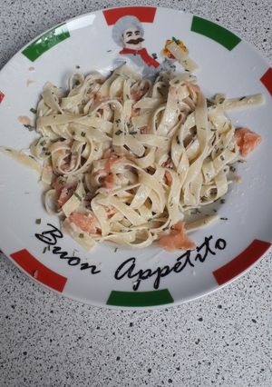Une photo de Tagliatelle au saumon