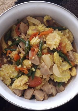 Foto resep Tumis bakso putren (jagung muda)