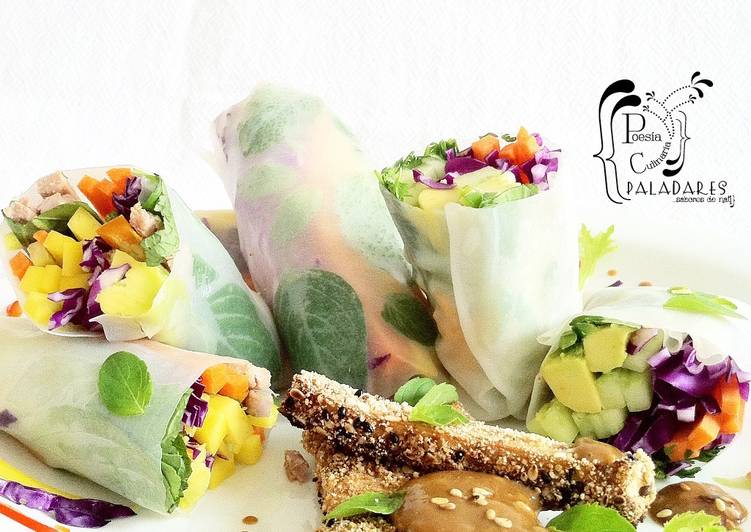 Rollos primavera - Gỏi cuốn con salsa de maní [Vietnam]