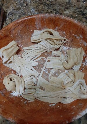 Una foto de Masa de pasta italiana de huevo