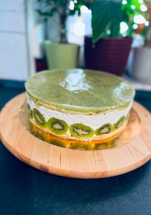 Kiwis - túrós mousse torta (Gluténmentes) recept fotója