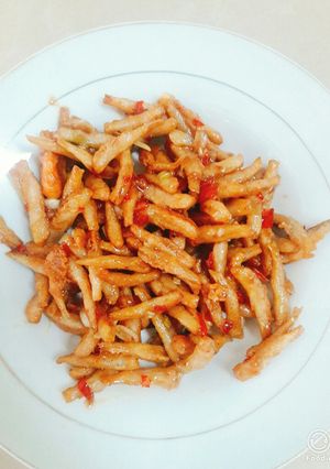 Hình của món Cá cơm rim mặn ngọt.