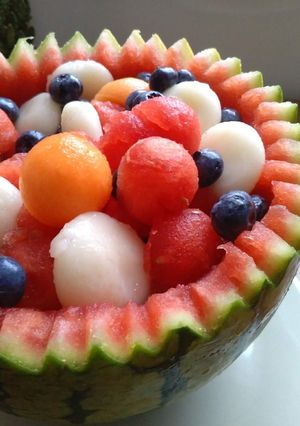Foto di Cesto di anguria per macedonia di frutta