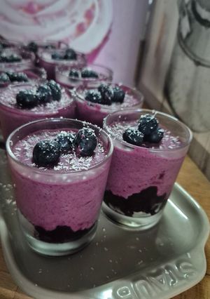 Une photo de 🫐💜 Nuage de Myrtilles – Mousse Velours aux Fruits des Bois