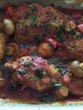 Pollo en salsa con champiñones