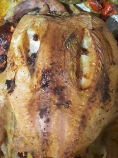 عکسی از دستور مرغ شکم پر