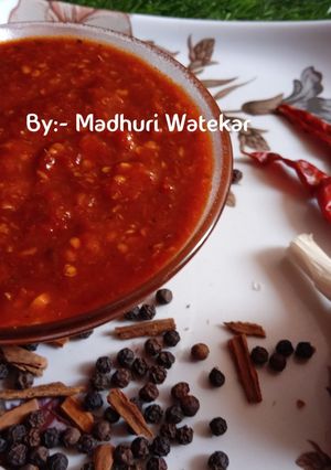 शेजवान चटणी (schezwan chutney recipe in marathi) रेसिपी चे मुख्य फोटो