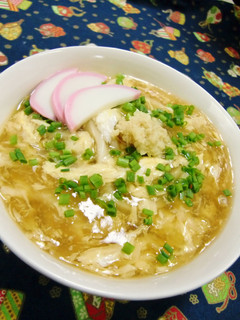 A picture of Hearty Udon Noodle Soup with Ginger for Cold Days.