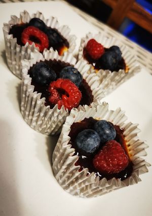 Una foto de Mini cheesecake con mermelada de arándanos