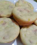 Pancakemuffins salados de jamón, maíz y queso ricotta