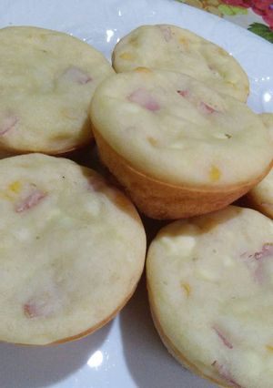 Una foto de Pancakemuffins salados de jamón, maíz y queso ricotta