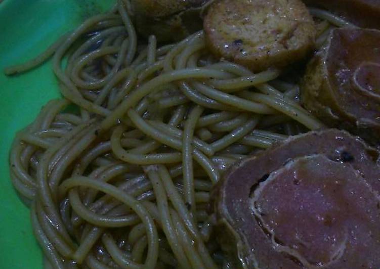 Resep Spaghetti saus lada hitam Anti Gagal