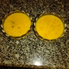 Mango and custard with dates A picture of Mango and custard with dates.