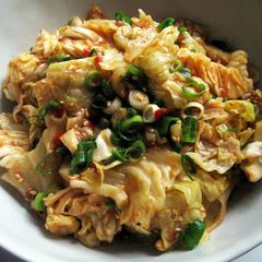 A picture of Spicy Garlic Miso Cabbage.