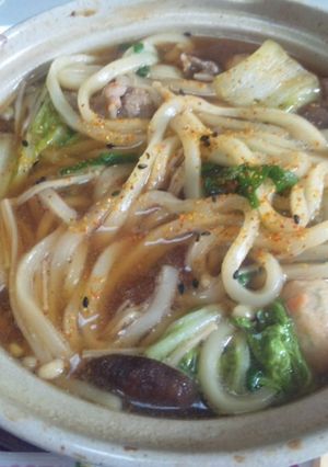 A picture of Easy Nabeyaki Udon with Ingredients You Have at Home.