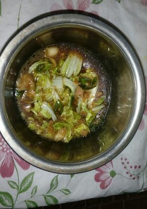 Foto resep Tumis sawi putih daging babi (nonhalal)