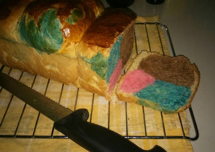 Resep Roti tawar 3 warna Anti Gagal