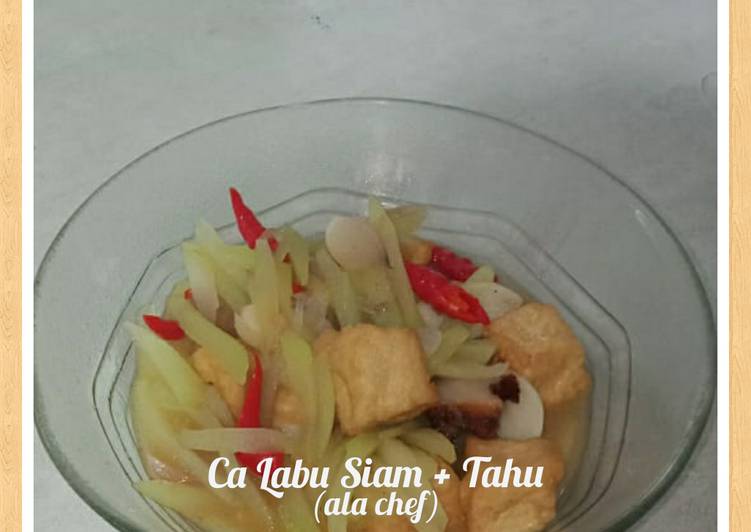 Langkah Mudah untuk Menyiapkan Ca Labu Siam + Tahu (ala chef) Anti Gagal