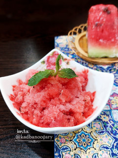عکسی از دستور یخ در بهشت هندوانه بدون دستگاه 🍉
