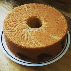 A picture of Pumpkin Marble Chiffon Cake.