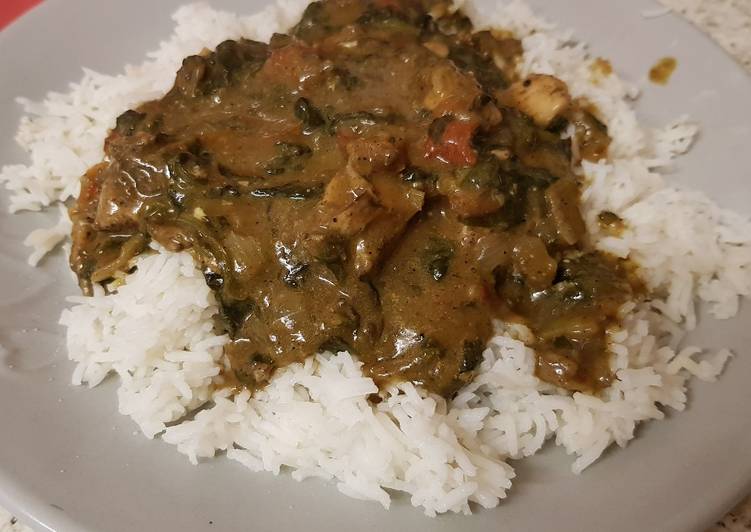 Simple Way to Make Speedy My Chicken & Spinach Curry with Basmati Rice 😘