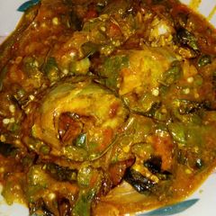 A picture of Oha with okro soup.