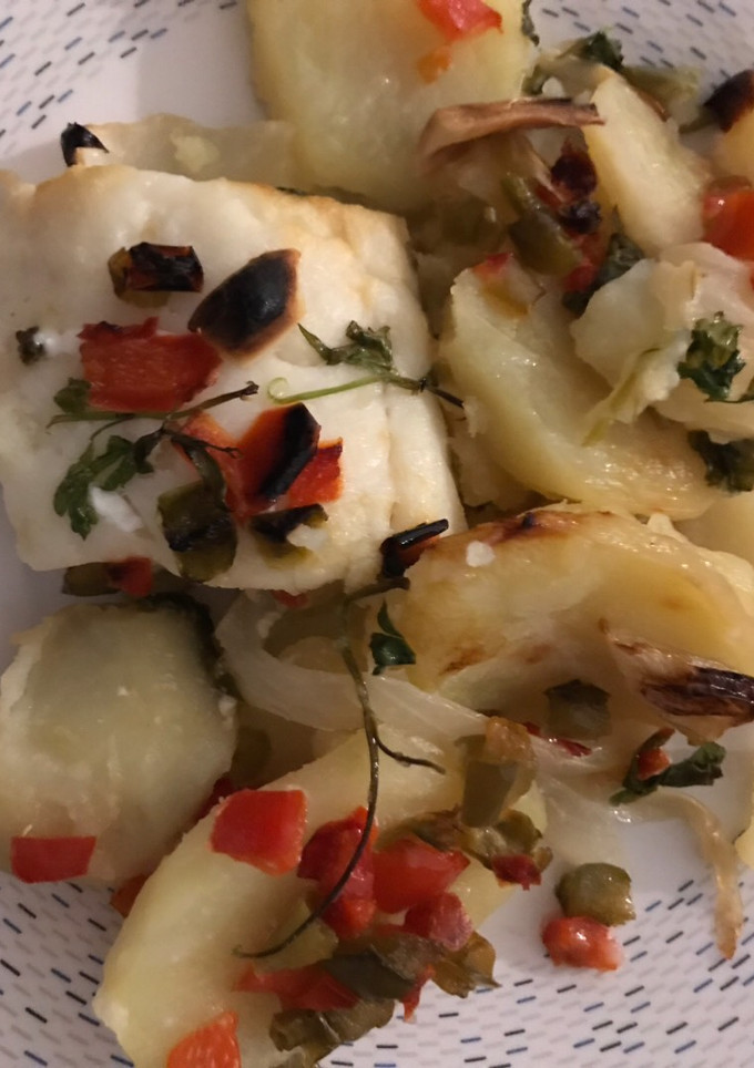 Una foto de Bacalao al horno con patatas