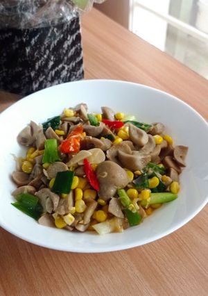 Foto resep Tumis jagung cah jamur