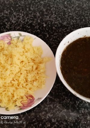صورة لوصفة ملوخيه بالرز