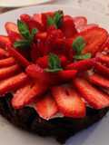 Torta Brownie con mascarpone e fragole