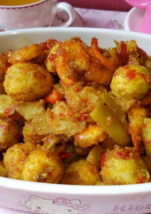 Foto resep Balado kentang udang telur puyuh