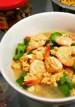 Foto resep Cah udang telur gambas / oyong #bantumantenbaru