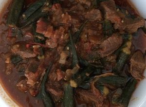 Foto resep Lady Finger (Okra) masak pedas dengan Daging Sapi