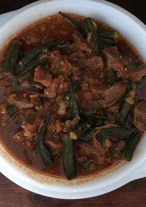 Foto resep Lady Finger (Okra) masak pedas dengan Daging Sapi