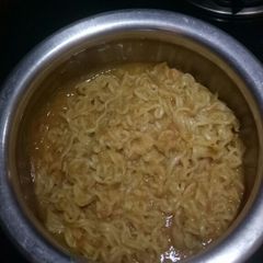 A picture of Maggie in vegetable soup.