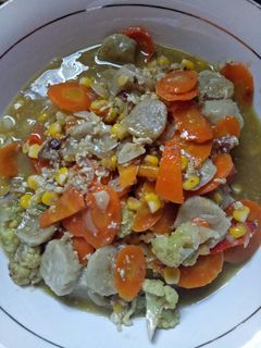 Foto resep Capcay Bakso Jagung